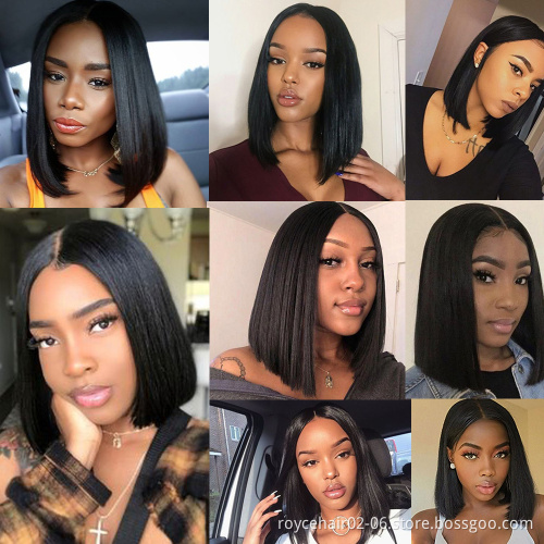 Cheap Thick Brazilian Virgin Human Hair10 Inch Bob Wig Remy Pre Plucked Short 13x6x2 Lace Front Wig